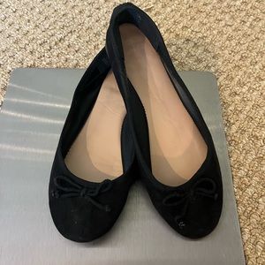 Just Fab Black Ballet Flats with String Bow Size 8